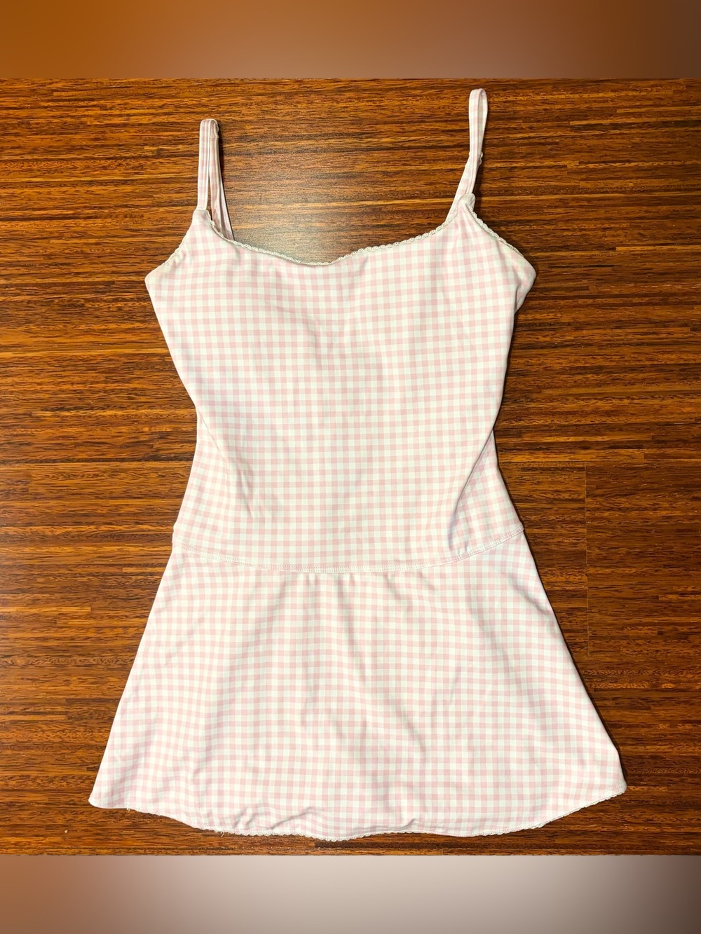 Kimberly C Pink Gingham Active Mini Tennis Dress Small EUC